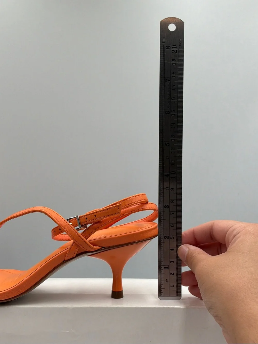 SCHUTZ Bright Orange Strappy Kitten Heel Sandals
